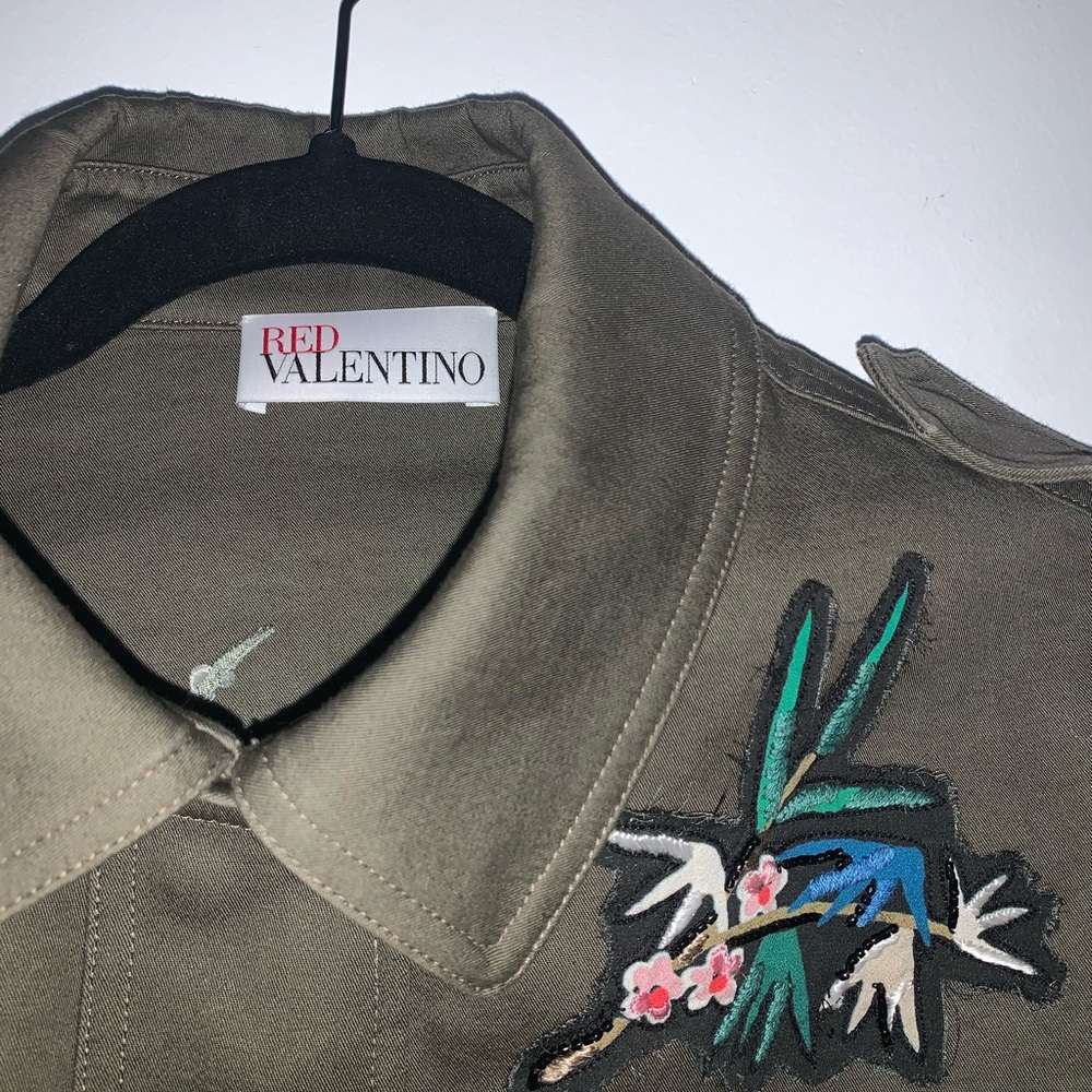 Red Valentino Embroidered Cotton Gabardine Jacket